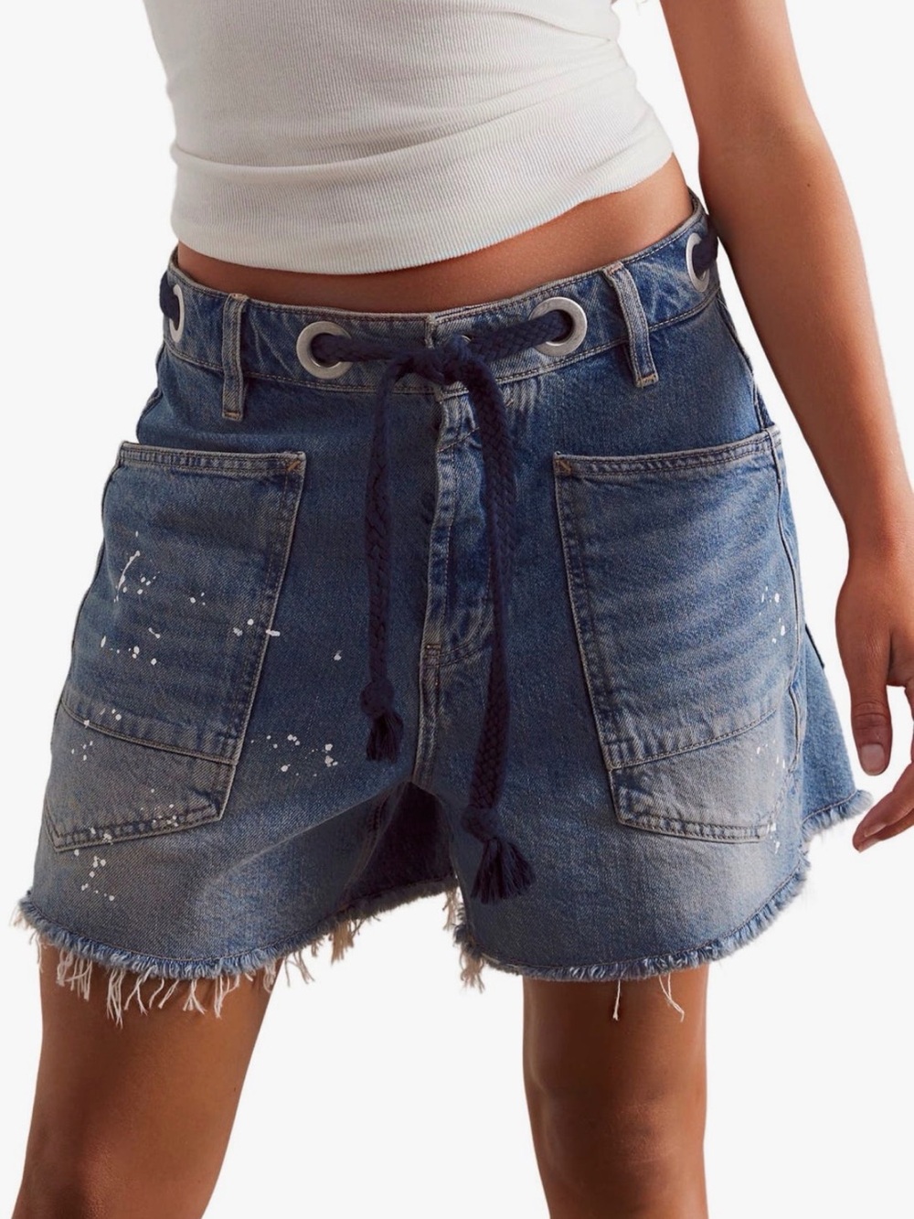 We the free moxie barrel shorts in timeless blue size 31 NWT